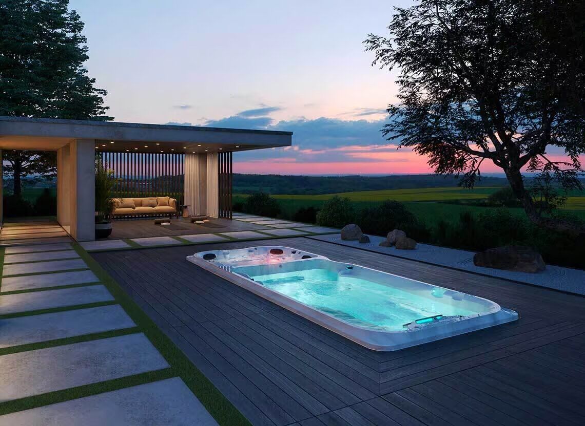 Spa de nage Jacuzzi® J-19 PowerPro™ Bizone – Entraînement intensif & détente ciblée dans deux zones distinctes